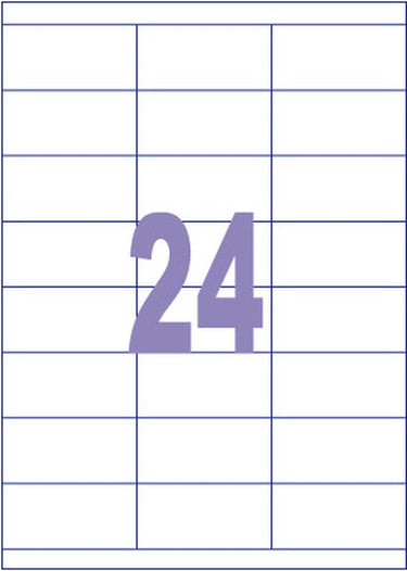 Kangaro etiketten - universeel - inkjet laser kopieer - 70x35mm - 100 vel - 24 stickers per vel