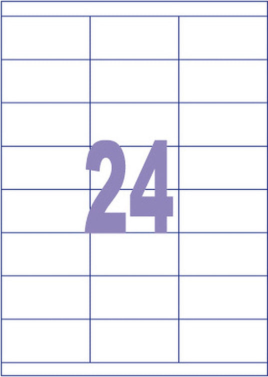Kangaro etiketten - universeel - inkjet laser kopieer - 70x35mm - 100 vel - 24 stickers per vel