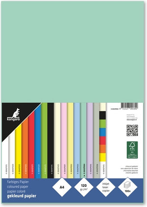 Kangaro papier - a4 - 120 gram fsc - pak 100 vel - pastel groen