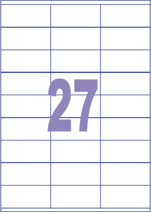 Kangaro etiketten - universeel - inkjet laser kopieer - 70x32mm - 100 vel - 27 stickers per vel