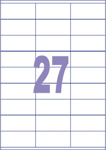 Kangaro etiketten - universeel - inkjet laser kopieer - 70x32mm - 100 vel - 27 stickers per vel