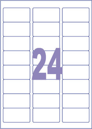 Kangaro etiket - inkjet laser kopieer - 63,5x33,9mm - 100 vel - 24 stickers per vel