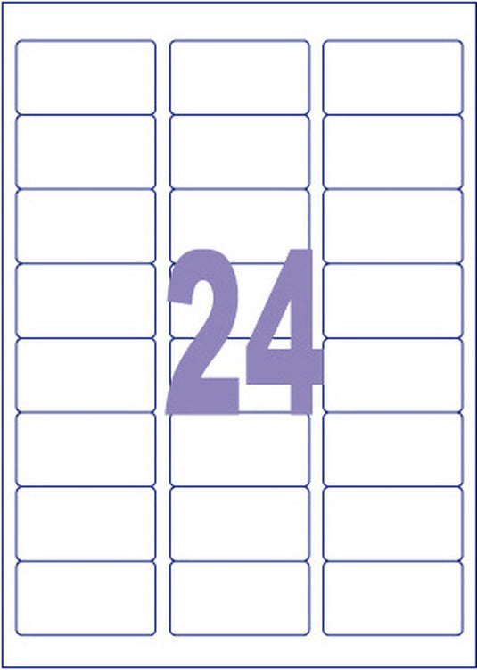 Kangaro etiket - inkjet laser kopieer - 63,5x33,9mm - 100 vel - 24 stickers per vel - k-6333