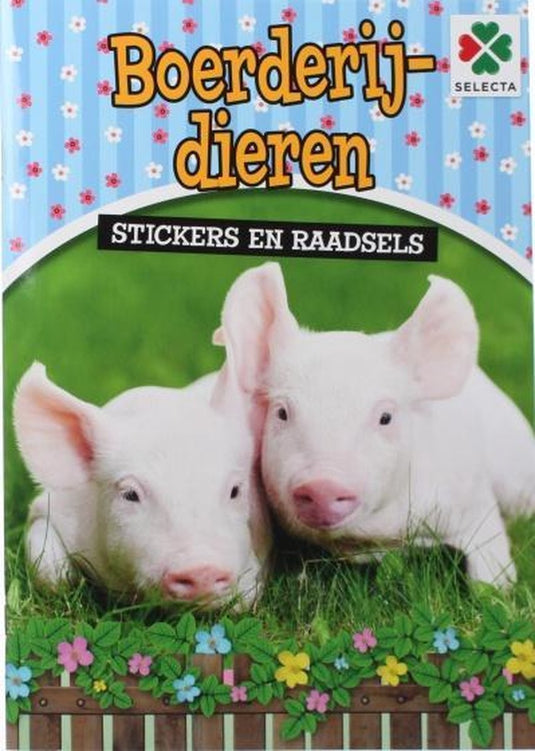 Selecta tactic boerderijdieren sticker doeboek - stickerboek met kleurplaten en activiteiten - 32 pagina's - vanaf 3 jaar