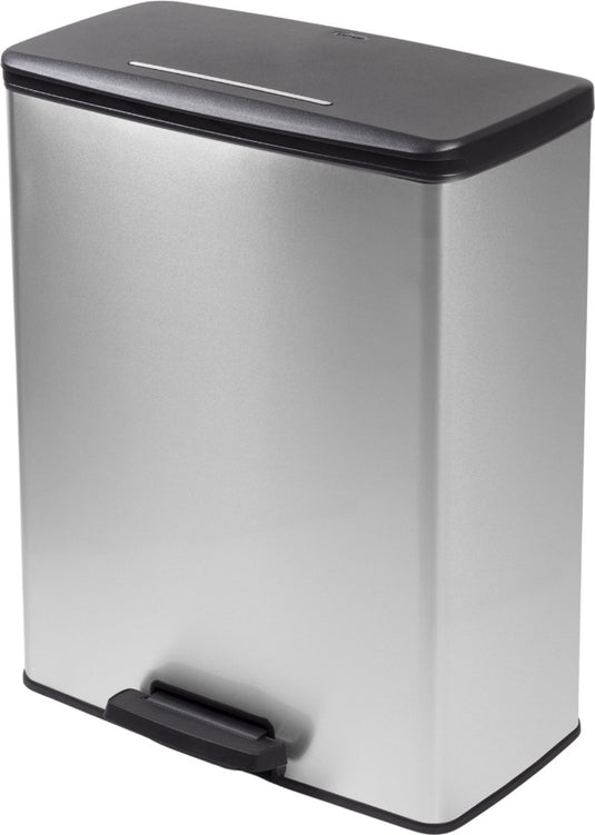 Curver decobin prullenbak - 65l - rechthoekig - zilver metallic