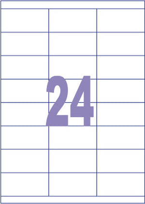 Kangaro etiketten - universeel - inkjet laser kopieer - 70x35mm - 100 vel - 24 stickers per vel