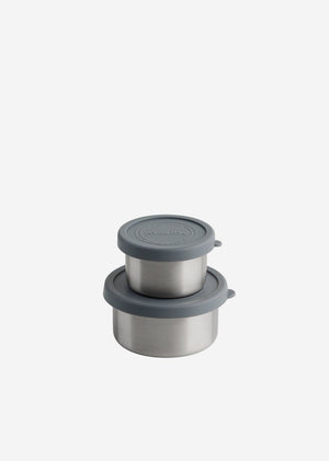 Aya ida aya ida - set snack containers - lunchbox - pillendoosje - set voedselcontainer - granola container - 100ml + 200ml - dark grey