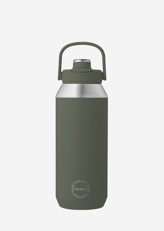 Aya ida aya ida - sports bottle - drinkfles - thermosfles - waterfles - rvs - 950 ml - tropical green