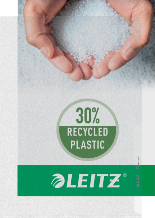 Leitz hoge kwaliteit zichtmap - 30% gerecycled plastic - a4 - 100 stuks - transparant