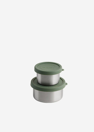 Aya ida aya ida - set snack containers - lunchbox - pillendoosje - set voedselcontainer - granola container - 100ml + 200ml - tropical green