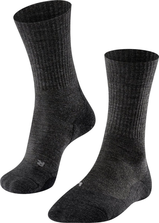 Falke tk2 wool anti-blaar dik wol functioneel materiaal wandelsokken dames grijs - maat 37-38