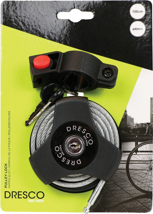 Dresco kabel spiraalslot katrol slot 100cm ø4mm
