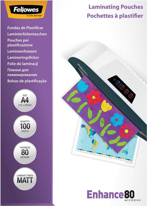 Fellowes lamineerhoezen enhance mat 80 micron a4 100 stuks