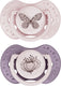 Difrax lovi fopspeen dynamisch - classy - 6 tot 18 maanden - roze paars - 2 stuks