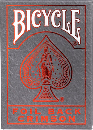 Bicycle metalluxe crimson rider back - premium speelkaarten - foil afwerking - poker - collectible