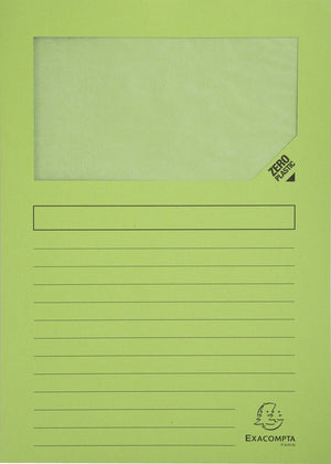 Exacompta 16x forever pak van 25 venstermappen 120g m2 - 22x31cm voor a4 - grasgroen - 50253e