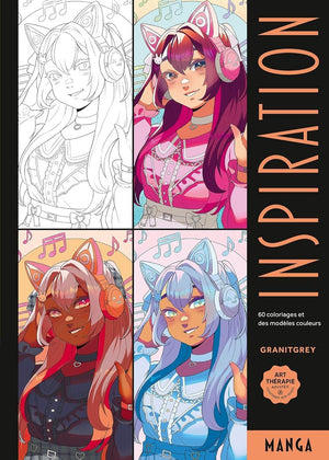 Hachette heroes inspiration - manga - hachette - kleurboek voor volwassenen en kinderen