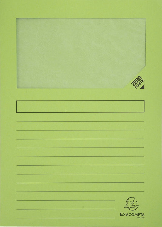 Exacompta 16x forever pak van 25 venstermappen 120g m2 - 22x31cm voor a4 - grasgroen - 50253e