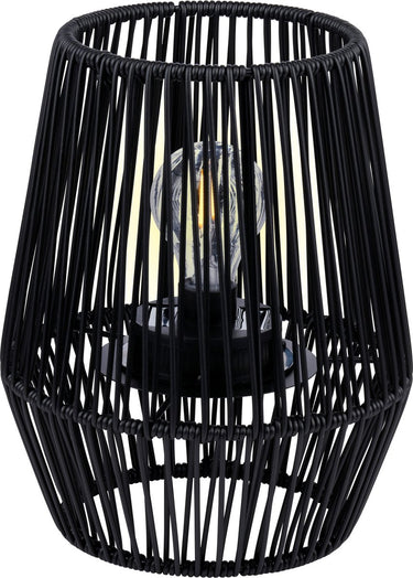 Arti casa solar tafellamp zwart - tuinverlichting op zonne energie - tafel lamp met warm wit licht - solar lamp met brandtijd tot 8 uur - ip44 waterdicht - 20 x 20 x 25 cm - kunststof