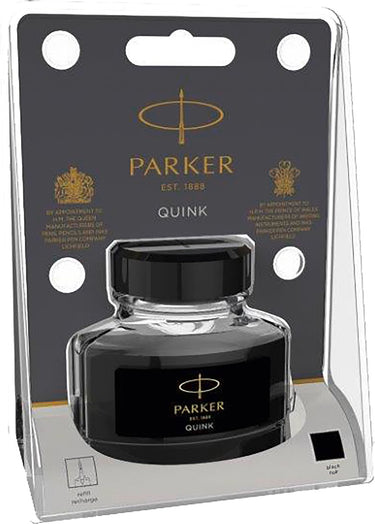 Parker vulpeninktfles | zwarte quink inkt | 57 ml schrijfinkt voor vulpen (blister)