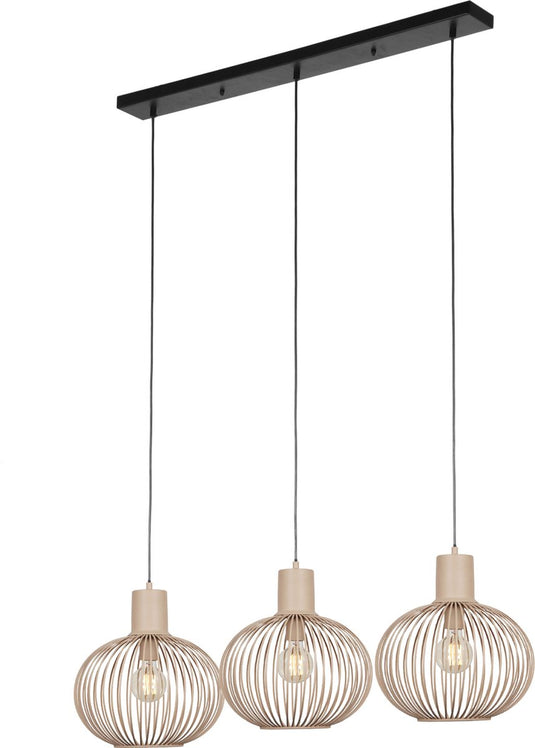 Trio gila - hanglamp - sand - excl. 3x e27 4 w - plafondbevestiging - in hoogte verstelbaar
