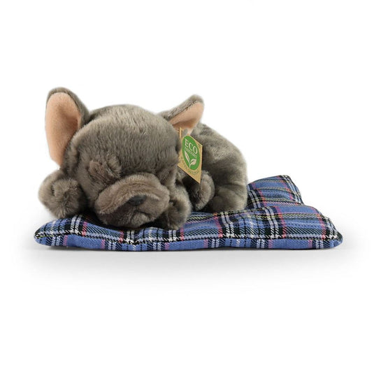 Pluche franse bulldog op kussen 23 cm ec