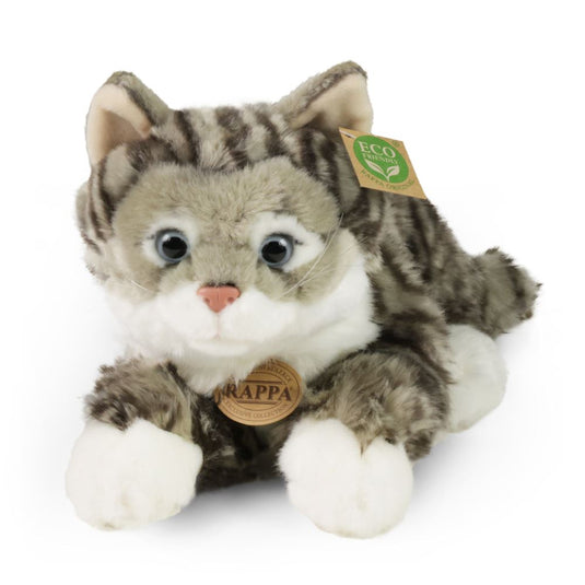 Pluche grijze tabby kat 40 cm eco-vriend