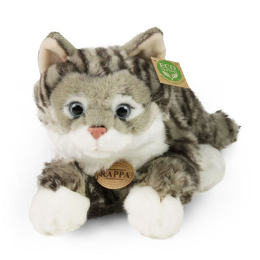 Pluche grijze tabby kat 40 cm eco-vriend
