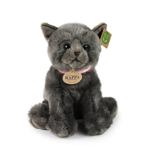 Pluche kat grijs 25 cm eco-vriendelijk