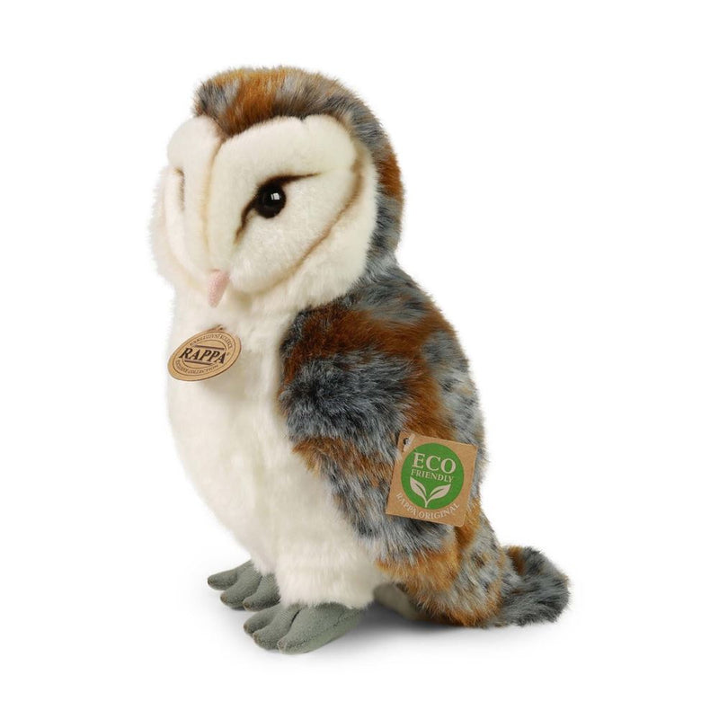 ギャラリービューアに画像をロードする, Rappa eco knuffel kerk uil 27 cm - realistische knuffel van recyclede pet flessen - bruin wit
