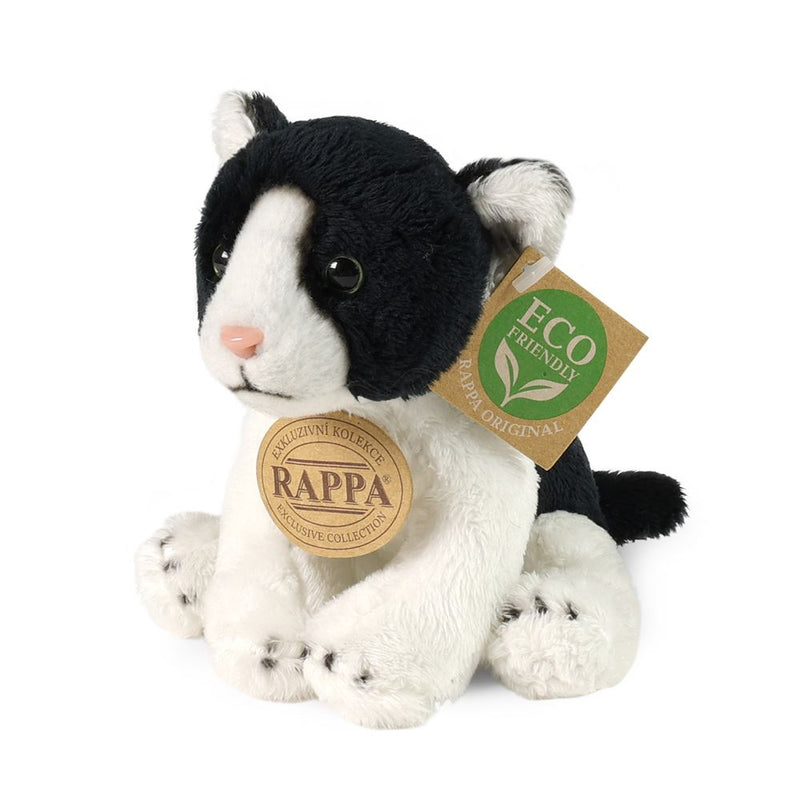 Afbeelding laden in galerijviewer, Pluche zwart-wit kat 14 cm eco-friendly
