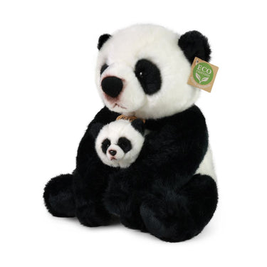 Rappa knuffelpanda met baby - 27 cm
