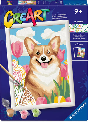 Ravensburger – creart: floral corgi – schilderen op nummer