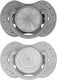Difrax lovi fopspeen dynamisch - classy - 0 tot 6 maanden - grijs - 2 stuks