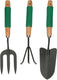 Kinzo tuingereedschap set 3-delig - set met handhark, vork en schep - comfort grip en antiaanbaklaag - tuinaccessoires voor bloempotten en borders