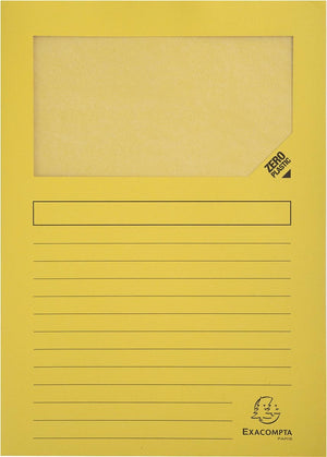 Exacompta 16x forever pak van 25 venstermappen 120g m2 - 22x31cm voor a4 - geel - 50259e