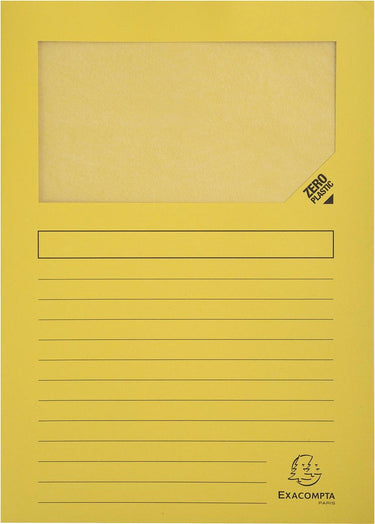 Exacompta 16x forever pak van 25 venstermappen 120g m2 - 22x31cm voor a4 - geel - 50259e