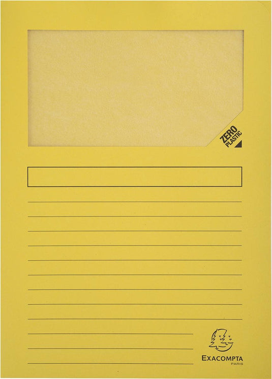 Exacompta 16x forever pak van 25 venstermappen 120g m2 - 22x31cm voor a4 - geel - 50259e