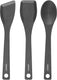 Combekk keukengerei set – 3-delig - zwart - pressed wood - keukenhulpjes (lepel, spatel, turner)