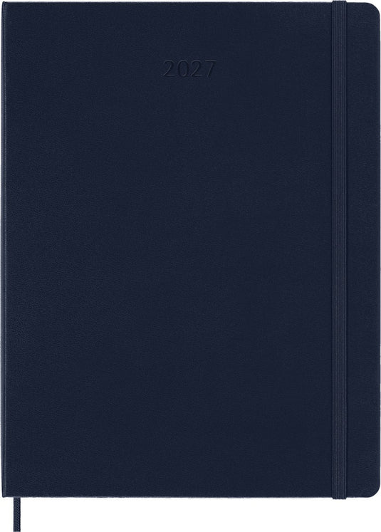 Moleskine 12 maanden agenda - 2027 - wekelijks - xl - harde kaft - saffier blauw