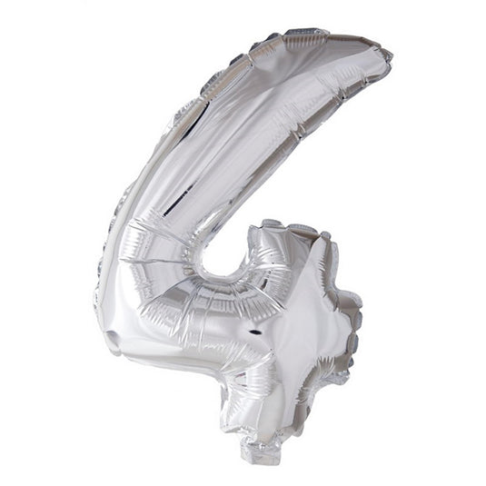 Globos folie ballon nummer '4' zilver 40cm
