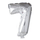 Globos folie ballon nummer '7' zilver 40cm