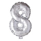 Globos folie ballon nummer '8' zilver 40cm
