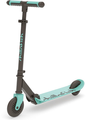Chillafish kinderstep jongen en meisje vanaf 5 jaar met voetrem - blauw groen - step met verstelbaar stuur - opvouwbaar en lichtgewicht met abec-5 wielen - model flexxi