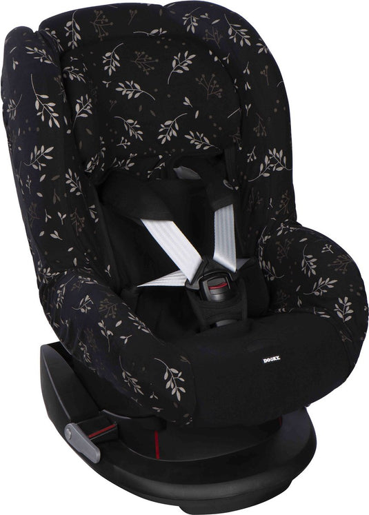 Dooky seat cover groep 1 autostoel hoes romantic leaves black - universele autostoelhoes maxi cosi cabriofix, maxi cosi hoes pebble, maxicosi hoes, cybex en meer - autostoelhoes baby universeel
