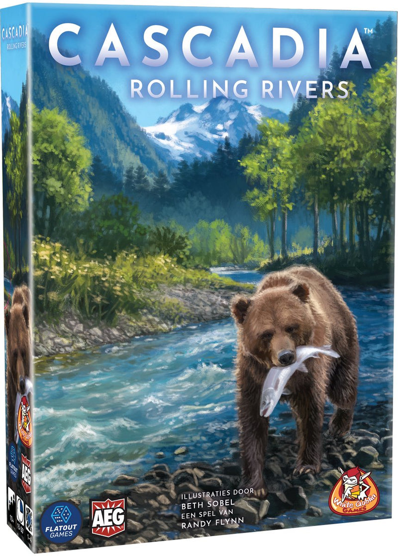ギャラリービューアに画像をロードする, White goblin games - cascadia: rolling rivers - dobbelspel - 1 tot 4 spelers - gezelschapsspel - natuur strategie - flip-roll-and-write spel
