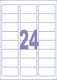 Kangaro etiketten - universeel - zelfklevend - inkjet laser kopieer - 63,5x33,9mm - doos a 25 vel - 24 stickers per vel - k-6333-25
