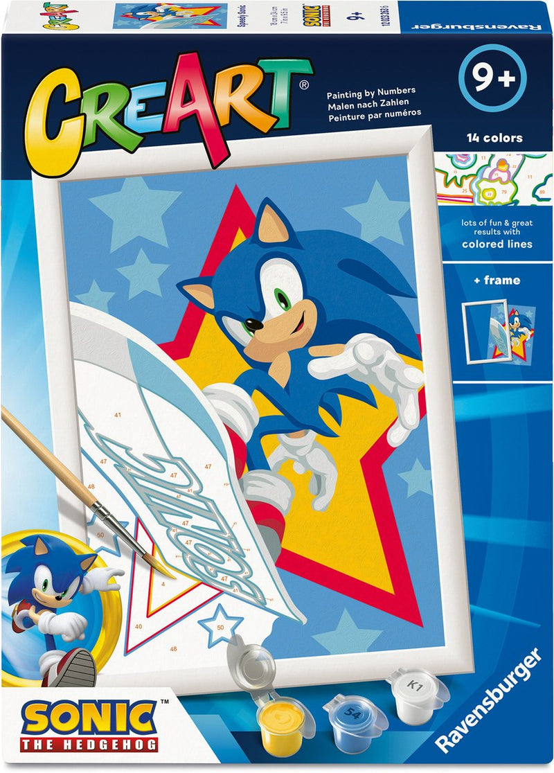 Cargue la imagen en el visor de la galería, Ravensburger – creart: speedy sonic – schilderen op nummer
