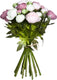 Mica decorations boeket - kunstbloemen - roze wit - ranunculus ranonkel kunstbloemen - 35 cm - bruidsboeketten