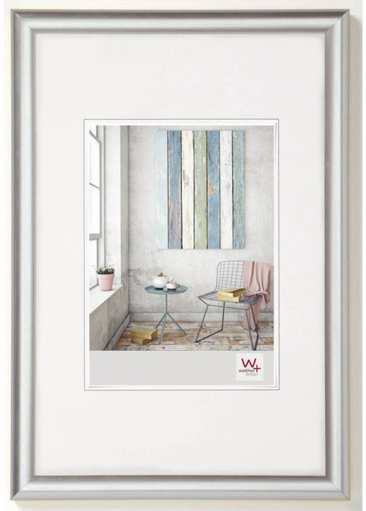 Walther trendstyle - kunststof lijst - fotoformaat 13x18 cm - zilver